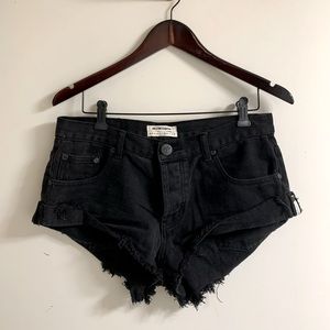 Black One Teaspoon Bandit Denim Shorts